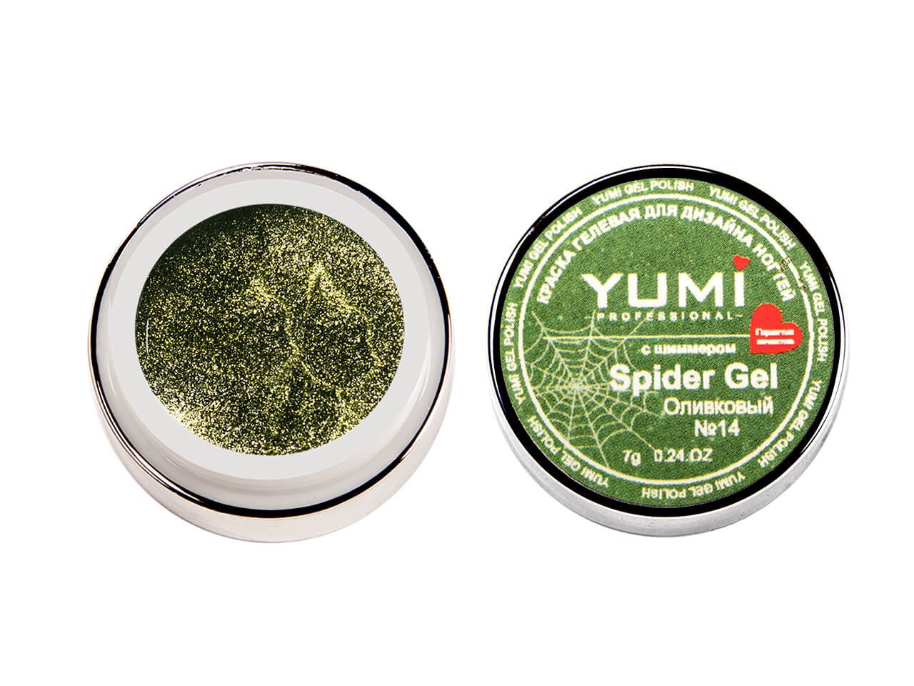 Гель-паутинка Spider Gel (оливковый с шиммером) YMMY Professional, 7 мл